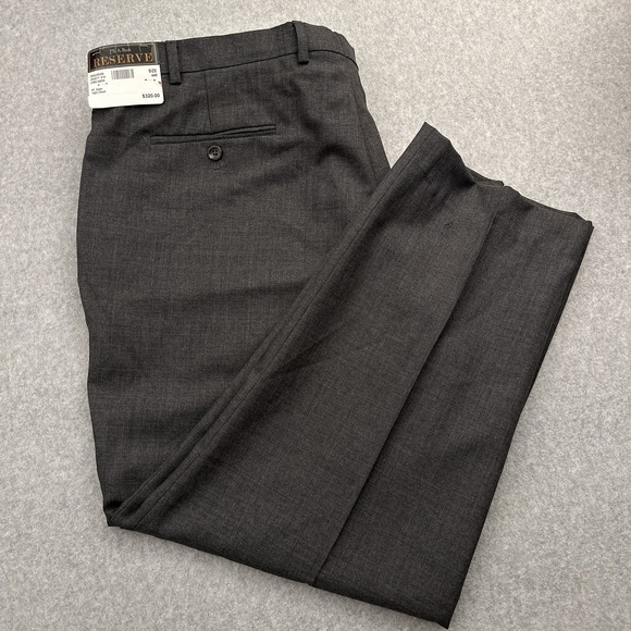 NEW Jos A Bank Reserve 100% Wool Dress Pants 44x28 Gray Vitale Barberis Canonico
